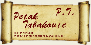 Petak Tabaković vizit kartica